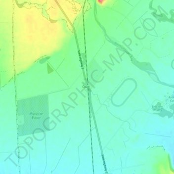Topografische kaart Opaki, hoogte, reliëf
