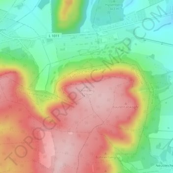 Topografische kaart Ohmberg, hoogte, reliëf