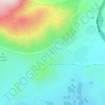 Topografische kaart `Ayn al Manbij, hoogte, reliëf