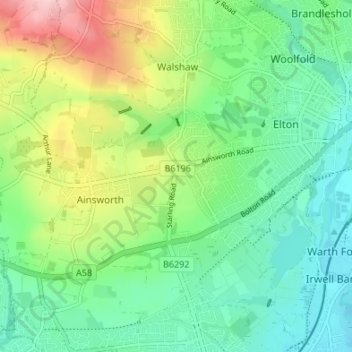 Topografische kaart Starling, hoogte, reliëf