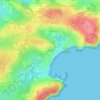 Topografische kaart Kerigou, hoogte, reliëf