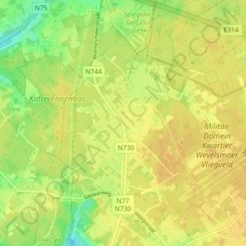 Topografische kaart Wiemesmeer, hoogte, reliëf