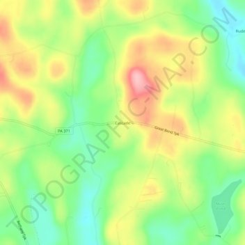 Topografische kaart Cascade, hoogte, reliëf