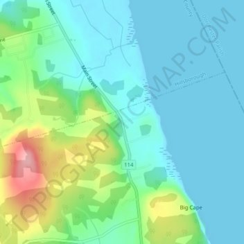 Topografische kaart Edgetts Landing, hoogte, reliëf