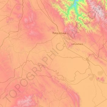 Topografische kaart Provincia Aroma, hoogte, reliëf