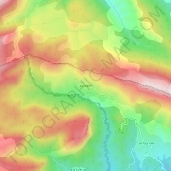 Topografische kaart La Sagne, hoogte, reliëf