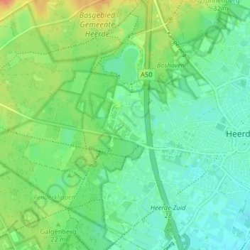 Topografische kaart Bakhuisbos, hoogte, reliëf