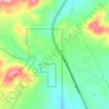 Topografische kaart Poland Junction, hoogte, reliëf