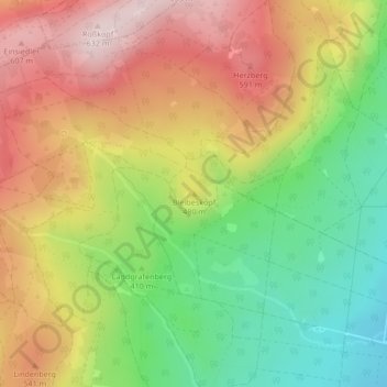 Topografische kaart Bleibeskopf, hoogte, reliëf