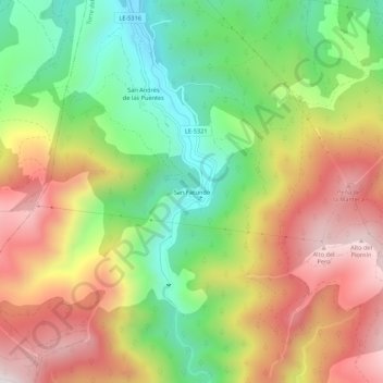 Topografische kaart San Facundo, hoogte, reliëf