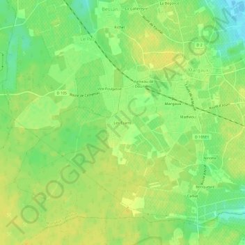 Topografische kaart Les Écarts, hoogte, reliëf