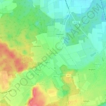 Topografische kaart Wettlkam, hoogte, reliëf