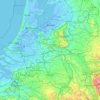 Topografische kaart Betuwe, hoogte, reliëf
