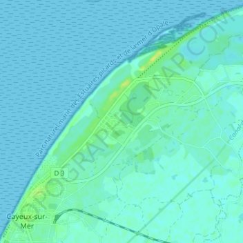 Topografische kaart Brighton, hoogte, reliëf