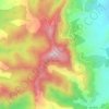 Topografische kaart Monte Fuscaldo, hoogte, reliëf