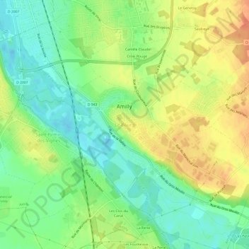 Topografische kaart Le Bourg, hoogte, reliëf