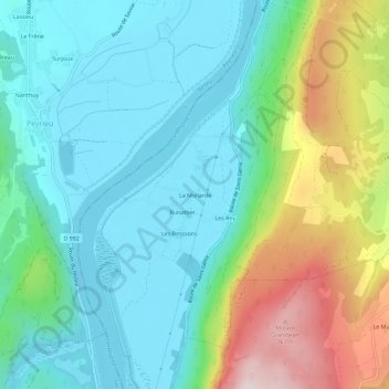 Topografische kaart La Mollarde, hoogte, reliëf