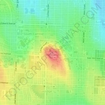 Topografische kaart Little Mountain, hoogte, reliëf