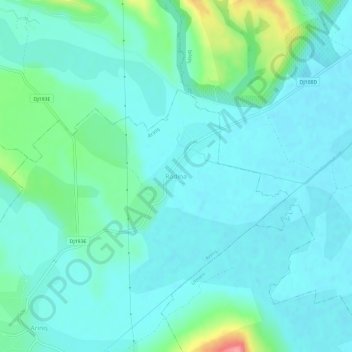 Topografische kaart Rodina, hoogte, reliëf