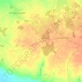 Topografische kaart Les Lilas, hoogte, reliëf