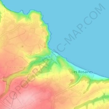 Topografische kaart Tournemine, hoogte, reliëf