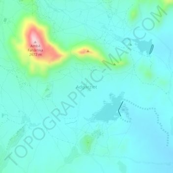Topografische kaart Adgarziot, hoogte, reliëf
