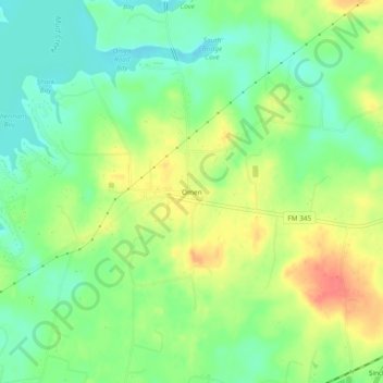 Topografische kaart Omen, hoogte, reliëf