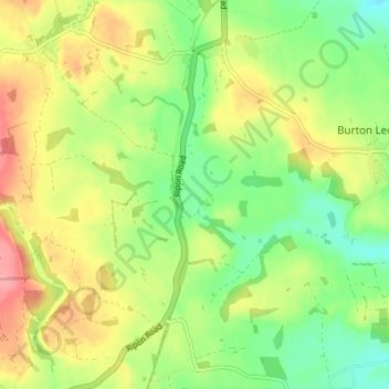 Topografische kaart South Stainley, hoogte, reliëf