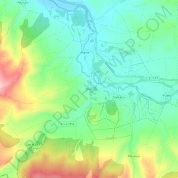 Topografische kaart Torre, hoogte, reliëf