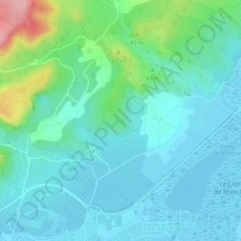 Topografische kaart Le Trou de Marou, hoogte, reliëf