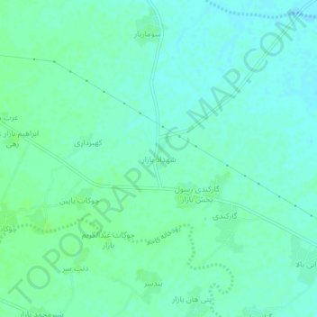 Topografische kaart Shahdad Bazar, hoogte, reliëf