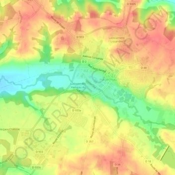 Topografische kaart Lotissement Venise, hoogte, reliëf