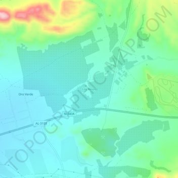 Topografische kaart Los Yesos, hoogte, reliëf