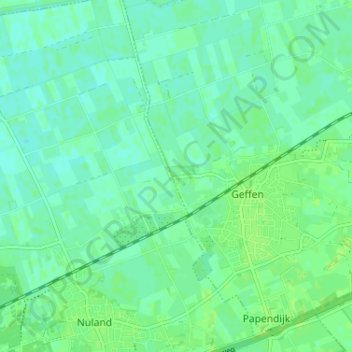 Topografische kaart Elst, hoogte, reliëf