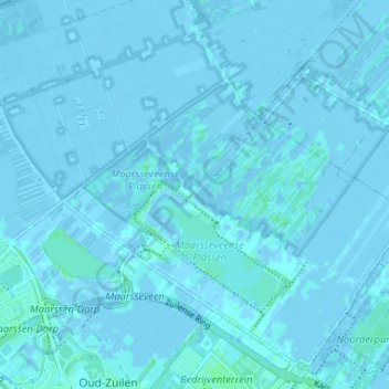 Topografische kaart Molenpolder, hoogte, reliëf