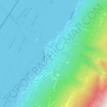 Topografische kaart Sommavilla, hoogte, reliëf