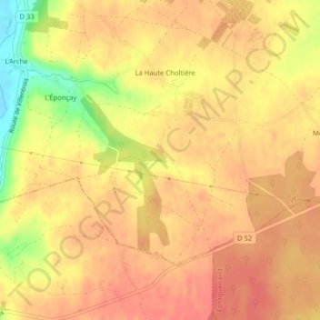 Topografische kaart La Vallée, hoogte, reliëf