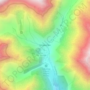 Topografische kaart Soraypampa, hoogte, reliëf