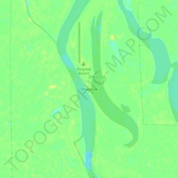 Topografische kaart Shageluk, hoogte, reliëf