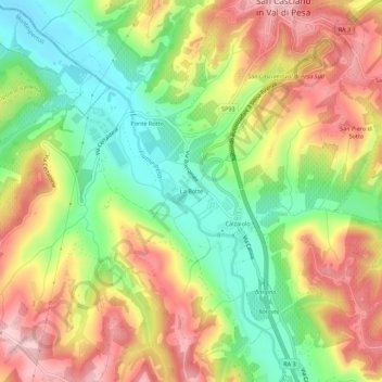 Topografische kaart La Botte, hoogte, reliëf