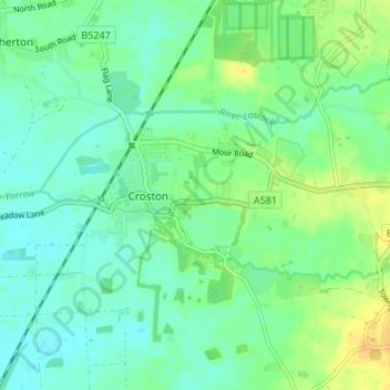 Topografische kaart Cock Robin, hoogte, reliëf