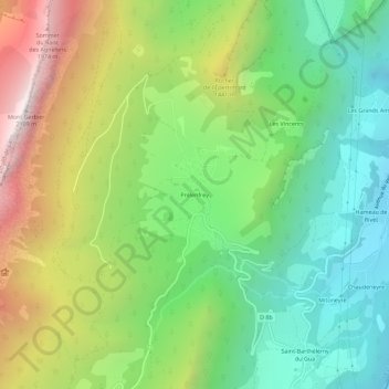Topografische kaart Prélenfrey, hoogte, reliëf