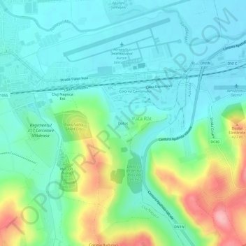 Topografische kaart Dallas, hoogte, reliëf