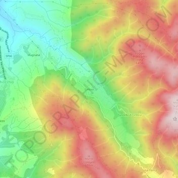 Topografische kaart Cintoia, hoogte, reliëf