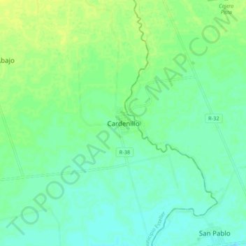 Topografische kaart Cardenillo, hoogte, reliëf