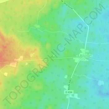 Topografische kaart Laforge, hoogte, reliëf