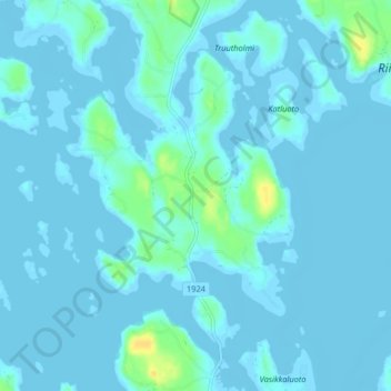 Topografische kaart Kevo, hoogte, reliëf