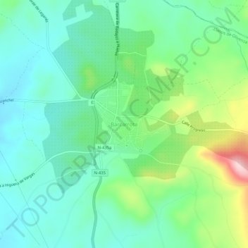 Topografische kaart Barcarrota, hoogte, reliëf