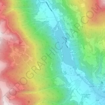 Topografische kaart Lierzberg, hoogte, reliëf