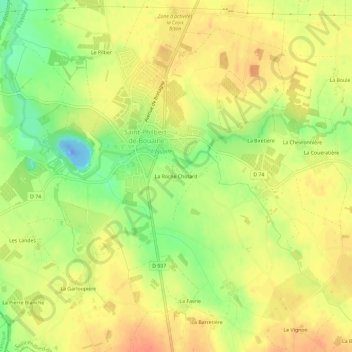 Topografische kaart La Roche Chotard, hoogte, reliëf